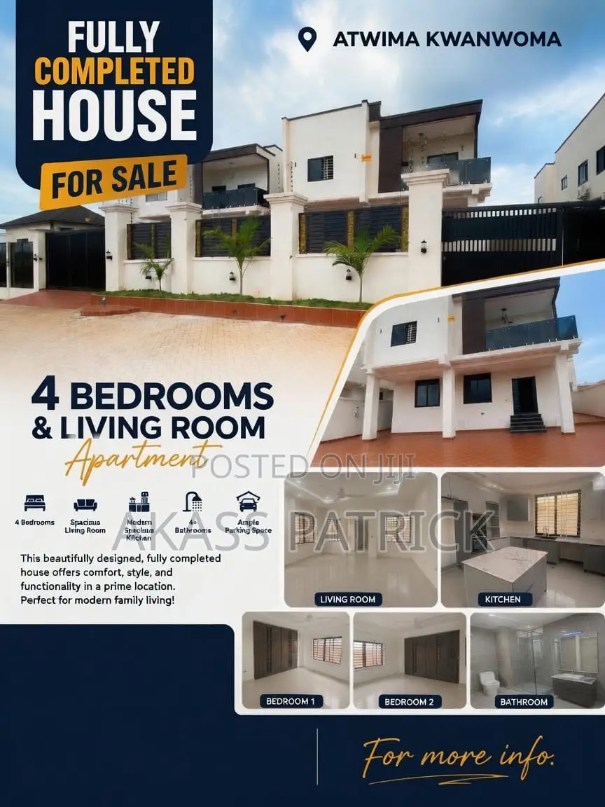 Furnished 4bdrm Mansion in Atiwma Kwanwoma for sale in Atwima Kwanwoma