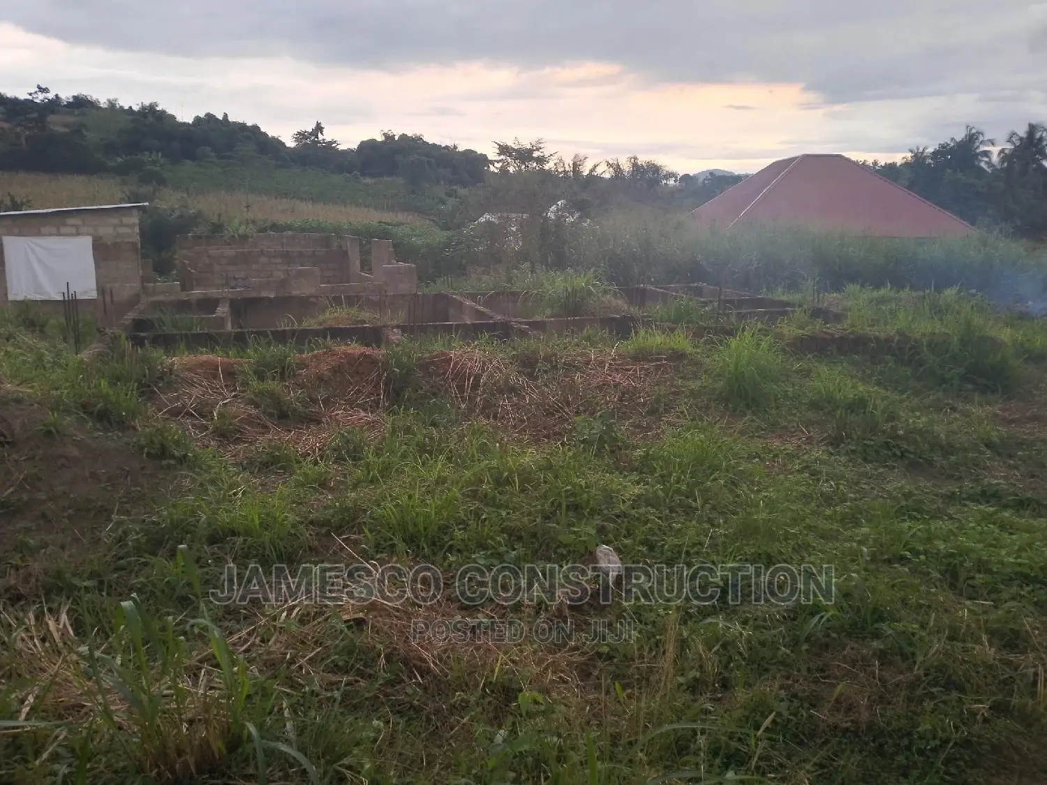 Half Plot of Land With Foundation Documents Available in Ayensuano