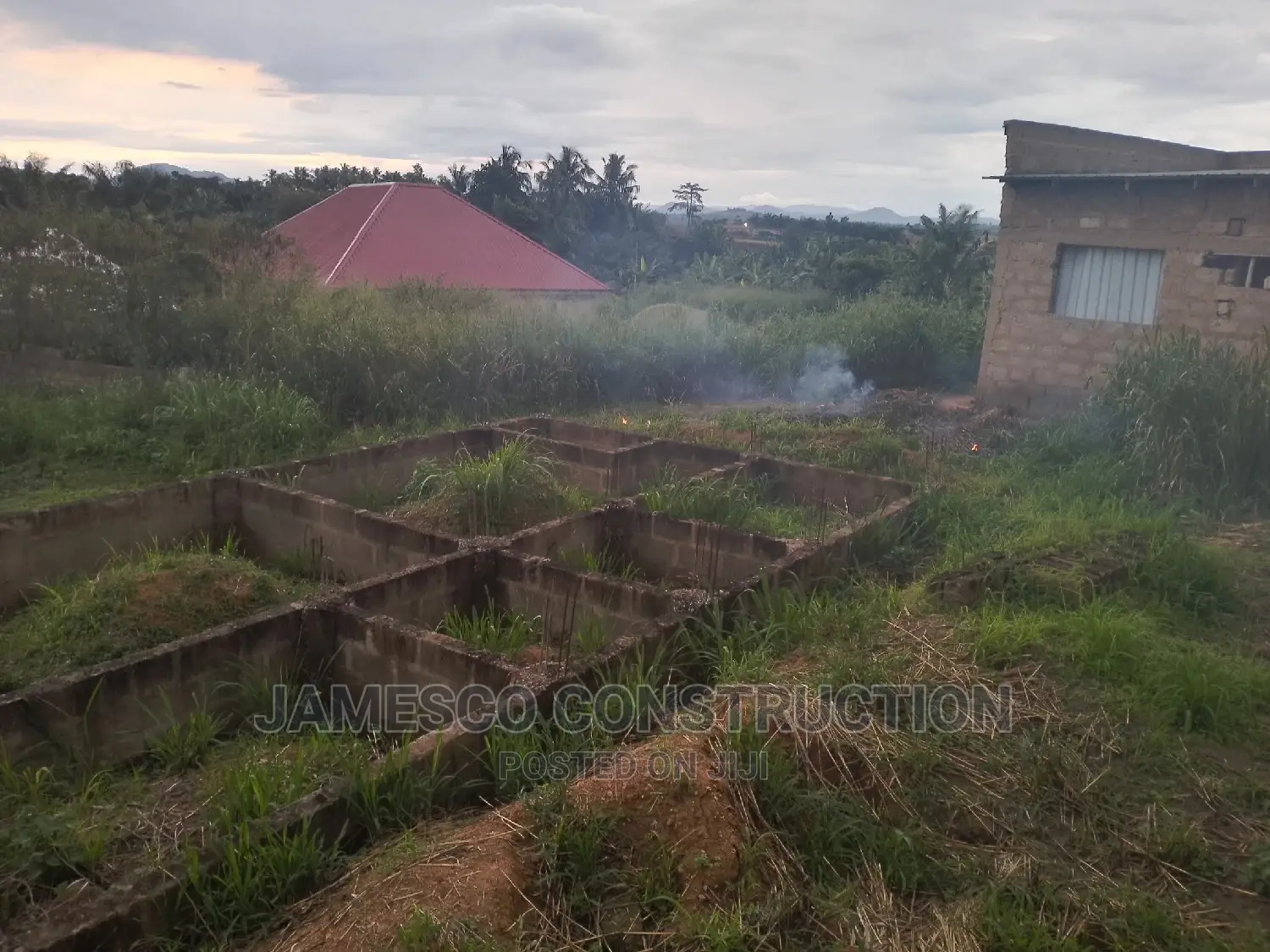 Half Plot of Land With Foundation Documents Available in Ayensuano