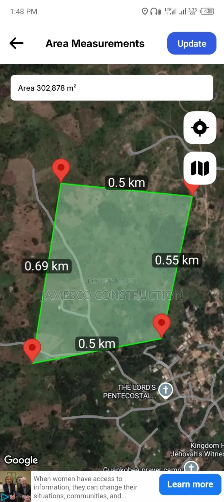 Residential Land for Sale at Teacher Mante in Ayensuano