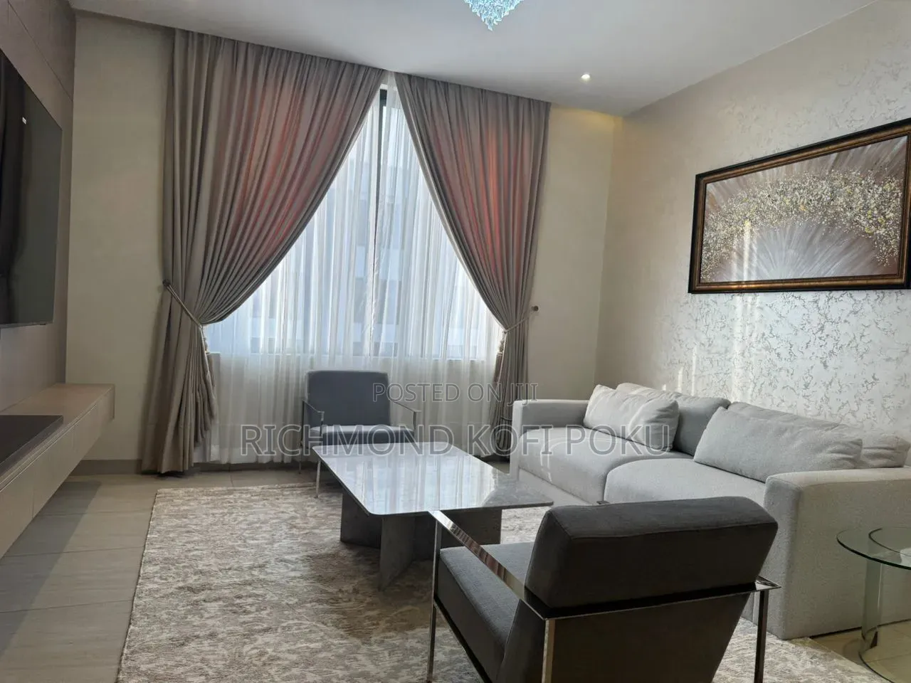 Furnished 3bdrm Townhouse / Terrace in Kofis Realty, Lashibi for rent in Lashibi