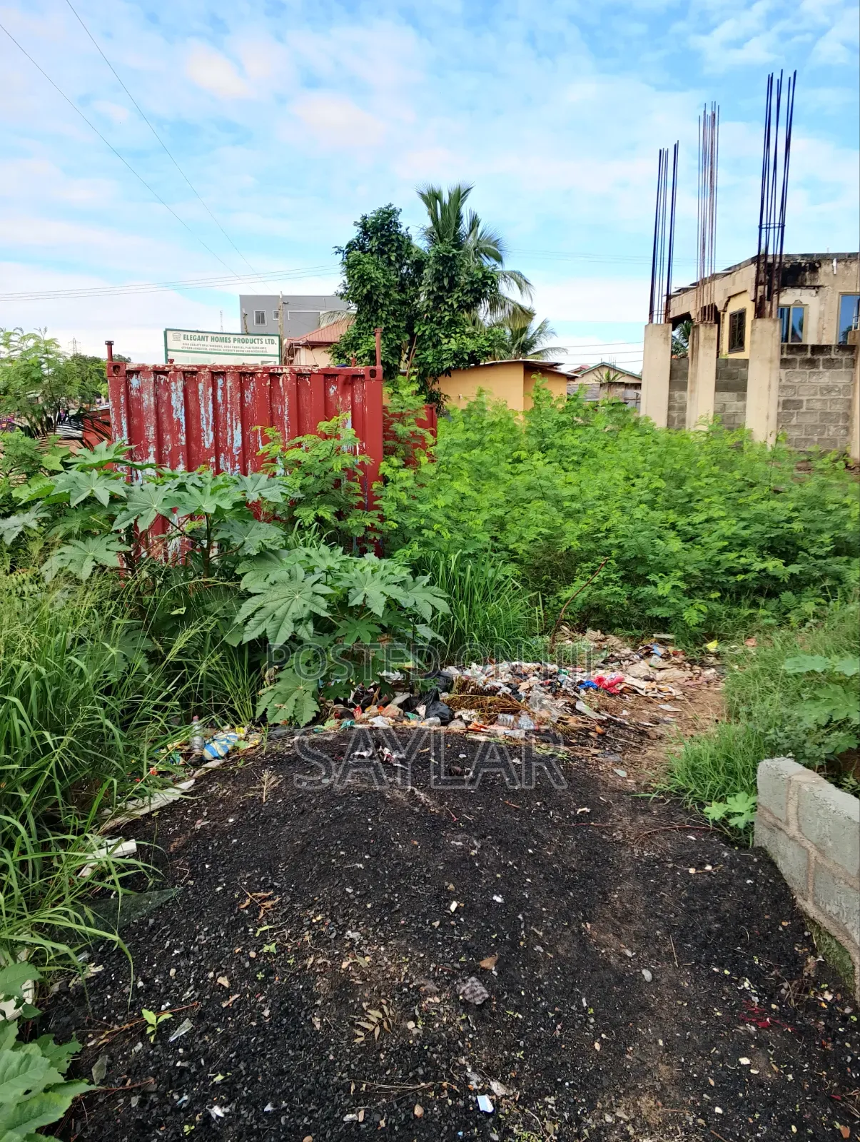 2 Plots on Main Road With an Uncompleted Structure for Sale Klagon in Sakumono