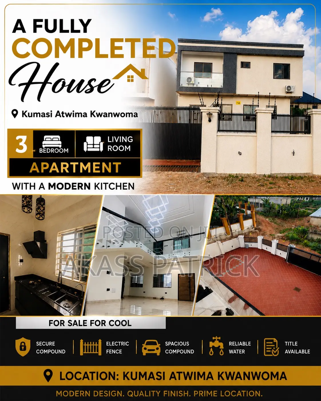 Furnished 3bdrm Mansion in Atwima Kwanwoma for sale in Atwima Kwanwoma