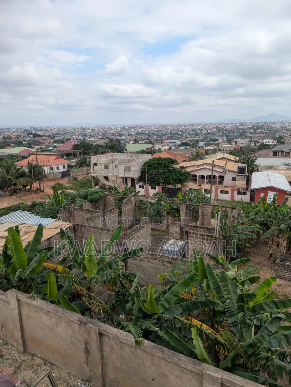 One and Half Plot With an Uncompleted Three Bedroom Structure for Sale in Pokuase