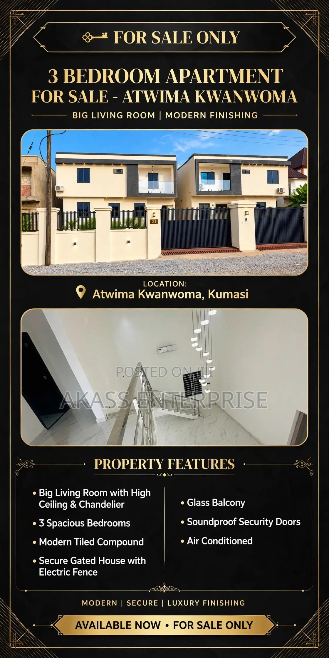 Furnished 3bdrm Mansion in Atwima Kwanwoma for sale in Atwima Kwanwoma